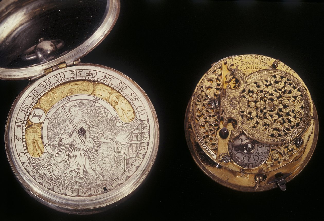 To lommeure, ca. 1660 & ca. 1705 (metal) af English School English School