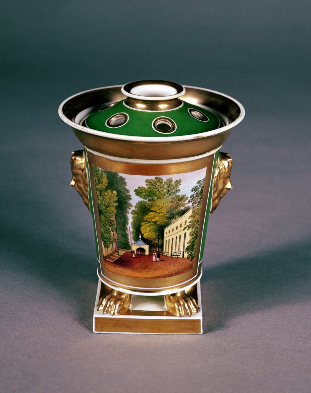 Worcester pot pourri krukke med udsigt over Well Walk, Cheltenham (porcelæn) af English School English School