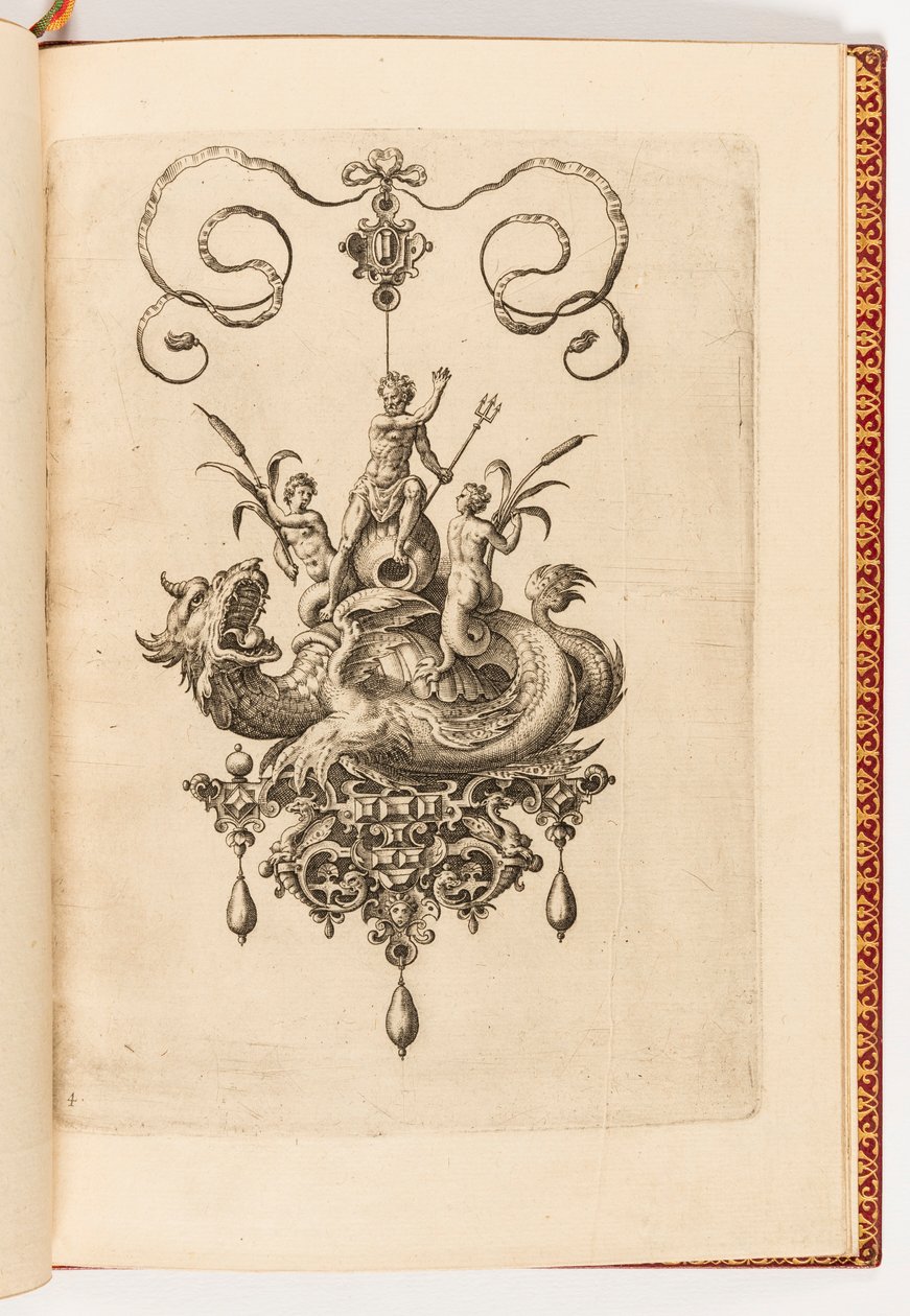 Print, plade 4, fra Bubbles Kunstig arketype del to (vedhæng, øreringe osv. Design af den dygtigste natur, del to) af Engraved by Adriaen Collaert