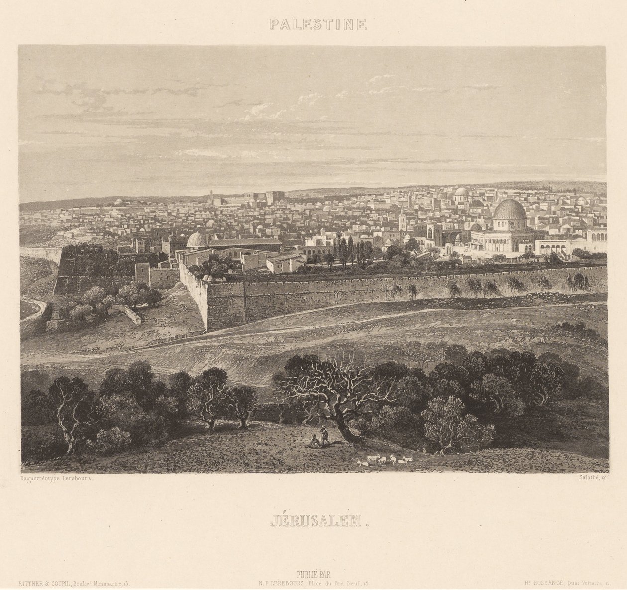 Jerusalem af Engraving by Friedrich Salathé