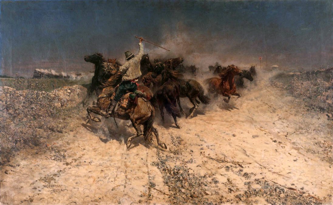 Panik Skyndende heste af Enrico Coleman