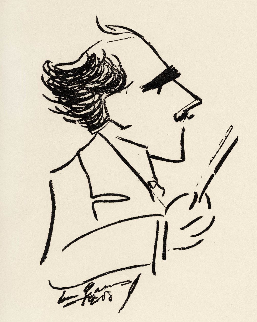 Arturo Toscanini (1867-1957) italiensk dirigent i en karikatur af Enrico Caruso (italiensk tenor). af Enrico Caruso