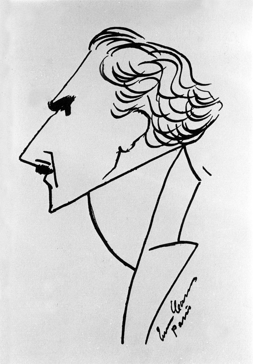 Tegneserie af den italienske dirigent Arturo Toscanini (1867-1957). Tegning af tenoren Enrico Caruso. 1908 ca. af Enrico Caruso