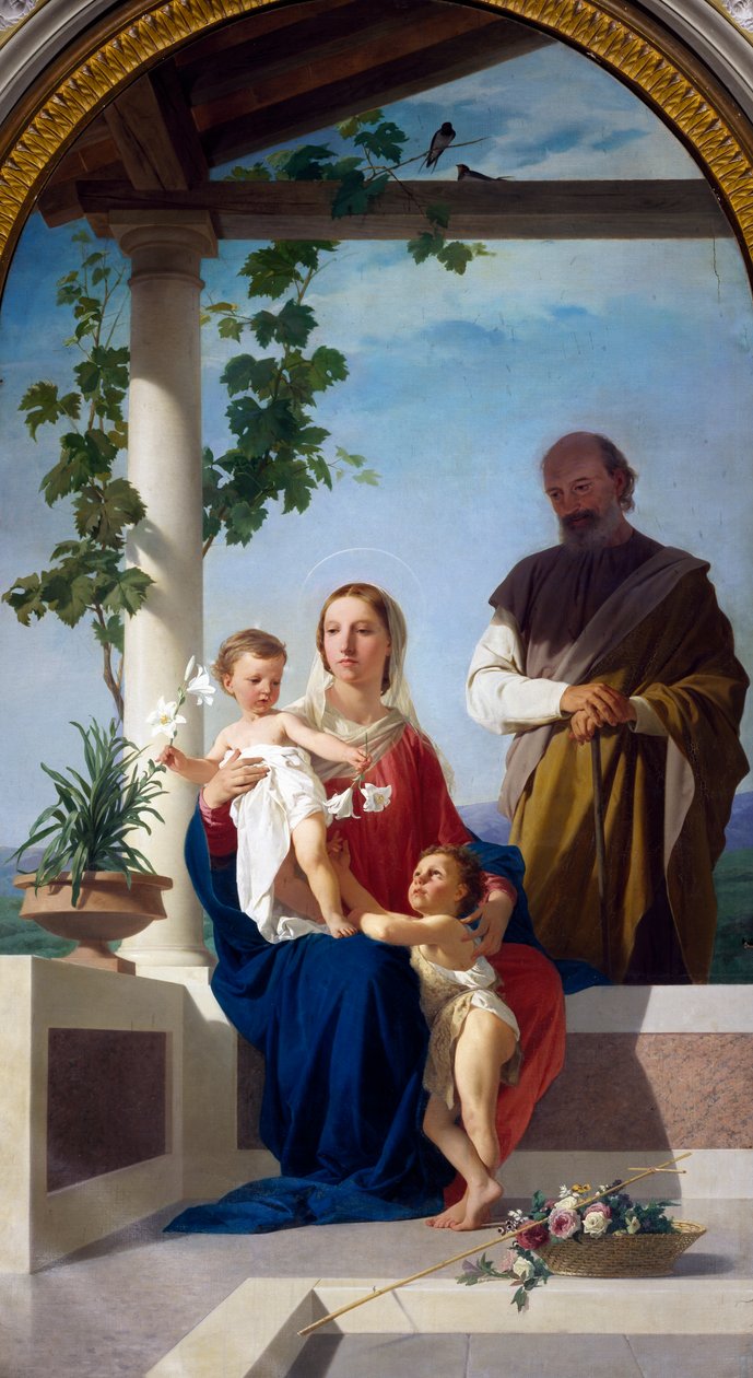 Hellig familie, af Enrico Pollastrini (1817-1876), Helligdom for Madonna della Stella, Montefalco, Umbrien, Italien af Enrico Pollastrini
