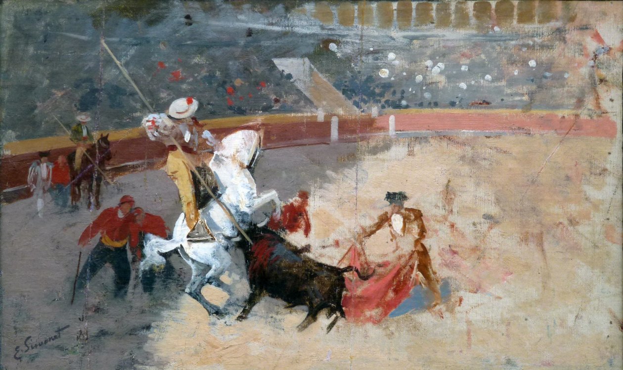 La suerte de varasLances tredje første etape af et tyrefægtning i spansk stil af Enrique Simonet