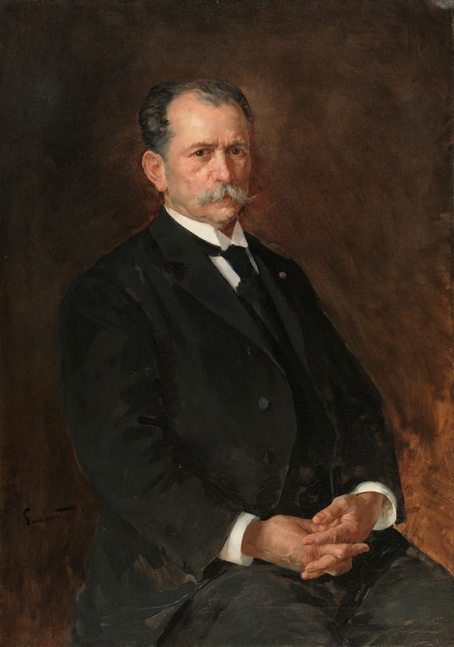 Portræt af Enrique Simonet Baca kunstnerens far af Enrique Simonet