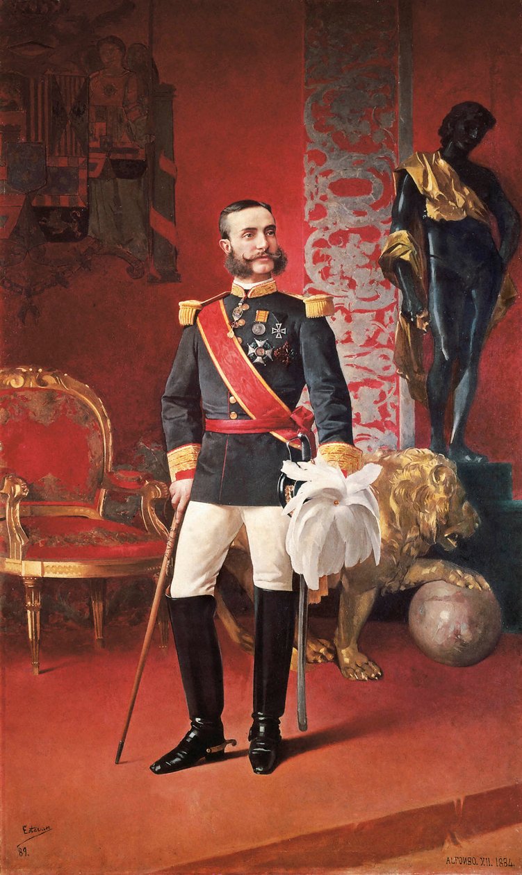 Portræt af kongen af Spanien Alfonso XII (1857-1885 af Enrique Estevan y Vicente