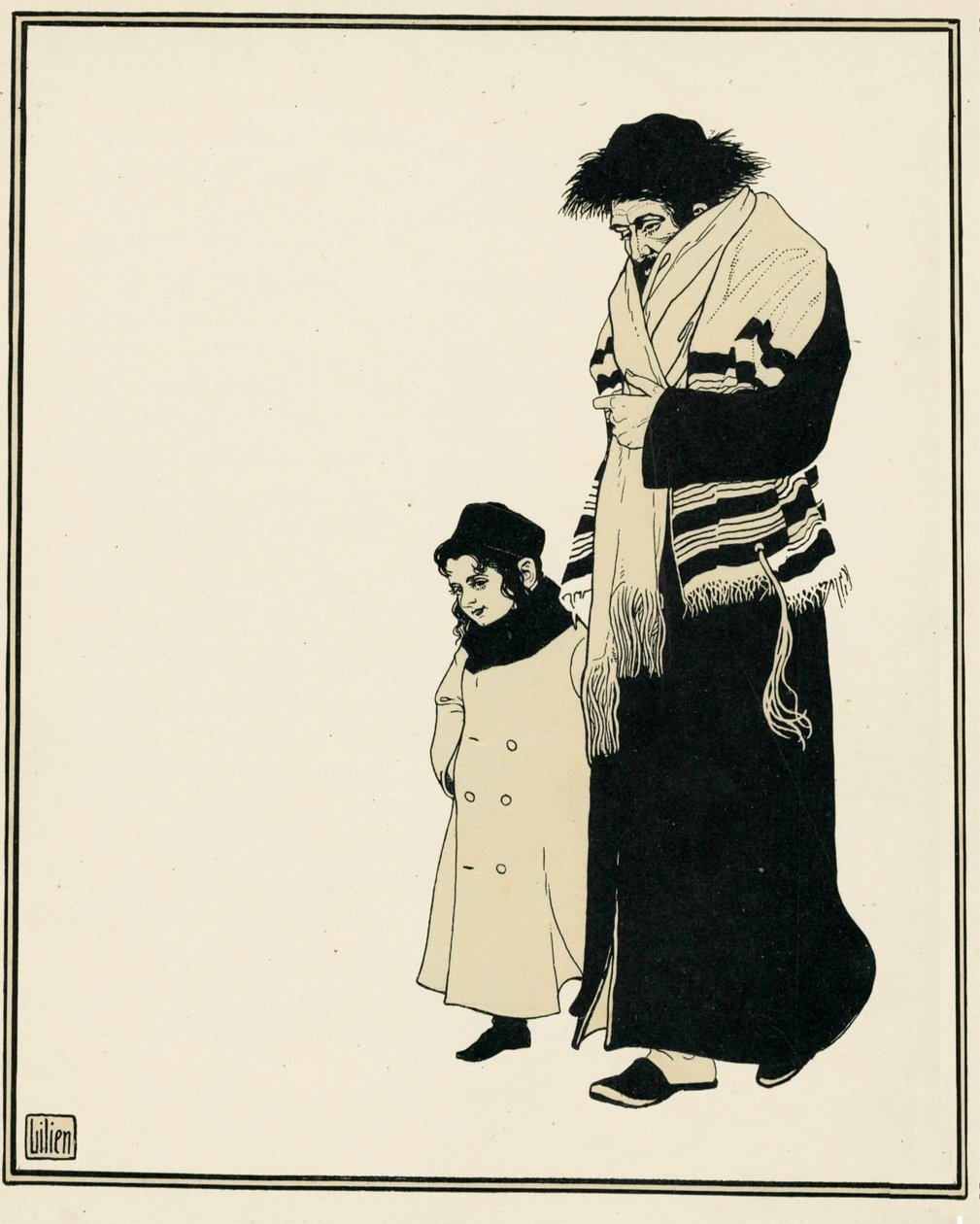 En ortodoks jøde med sit barn af Ephraim Moses Lilien