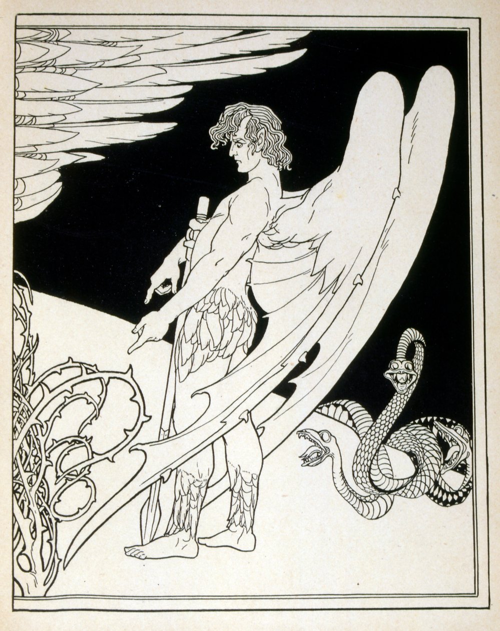 En kæmpe engel fra bogen Juda illustreret af Ephraim Moses Lilien (1874-1925). Lilian betragtes som faderen til den zionistiske ikonografi, skabt i Jugendstil (tysk art nouveau) stil. Han illustrerede 
