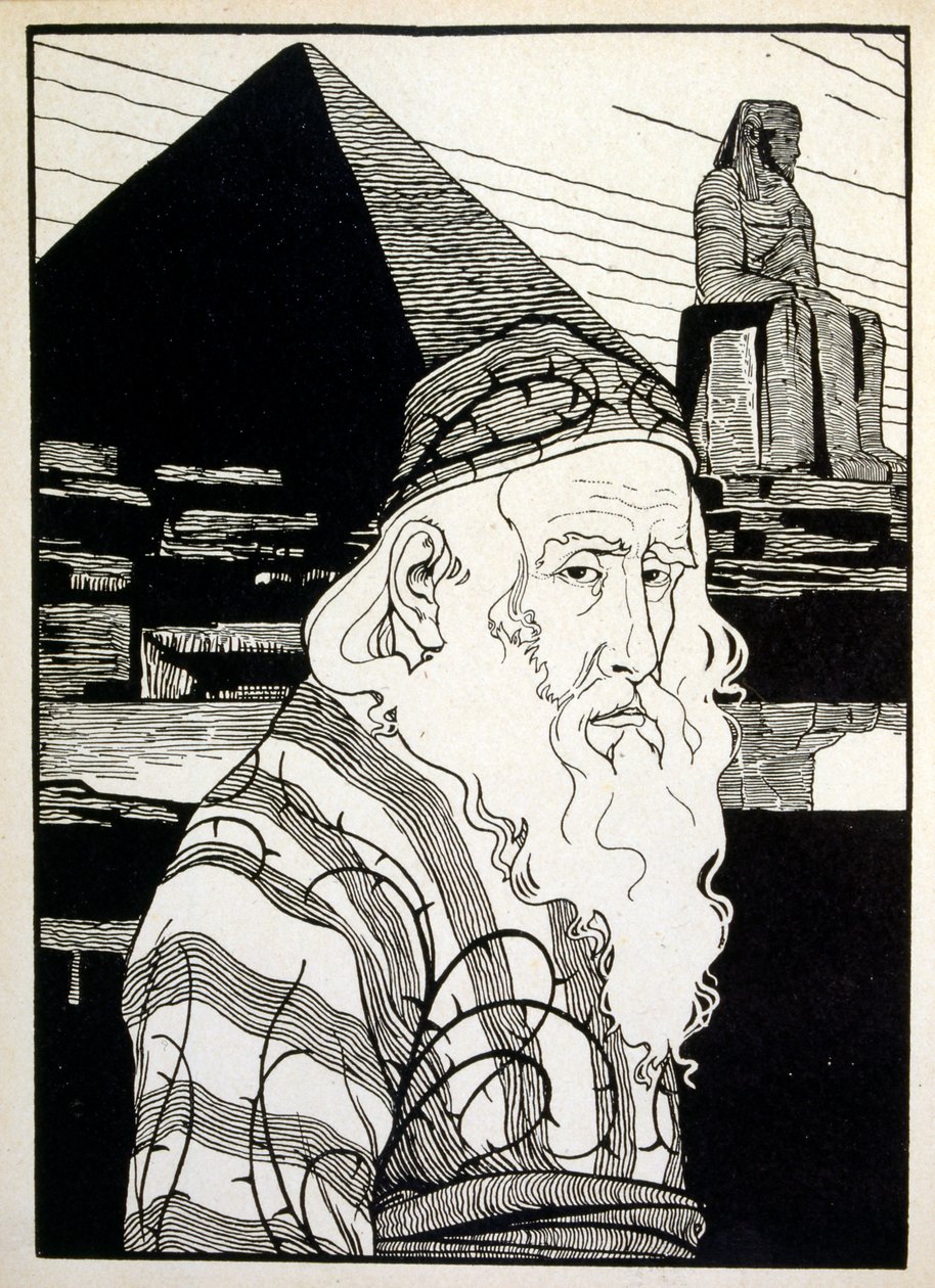 Påske, fra bogen Juda illustreret af Ephraim Moses Lilien (1874-1925). Lilian betragtes som faderen til den zionistiske ikonografi, skabt i Jugendstil (tysk art nouveau) stil. Han illustrerede 