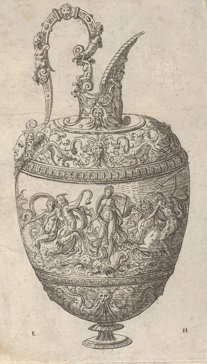Design til en Ewer, 1565. af Erasmus Hornick