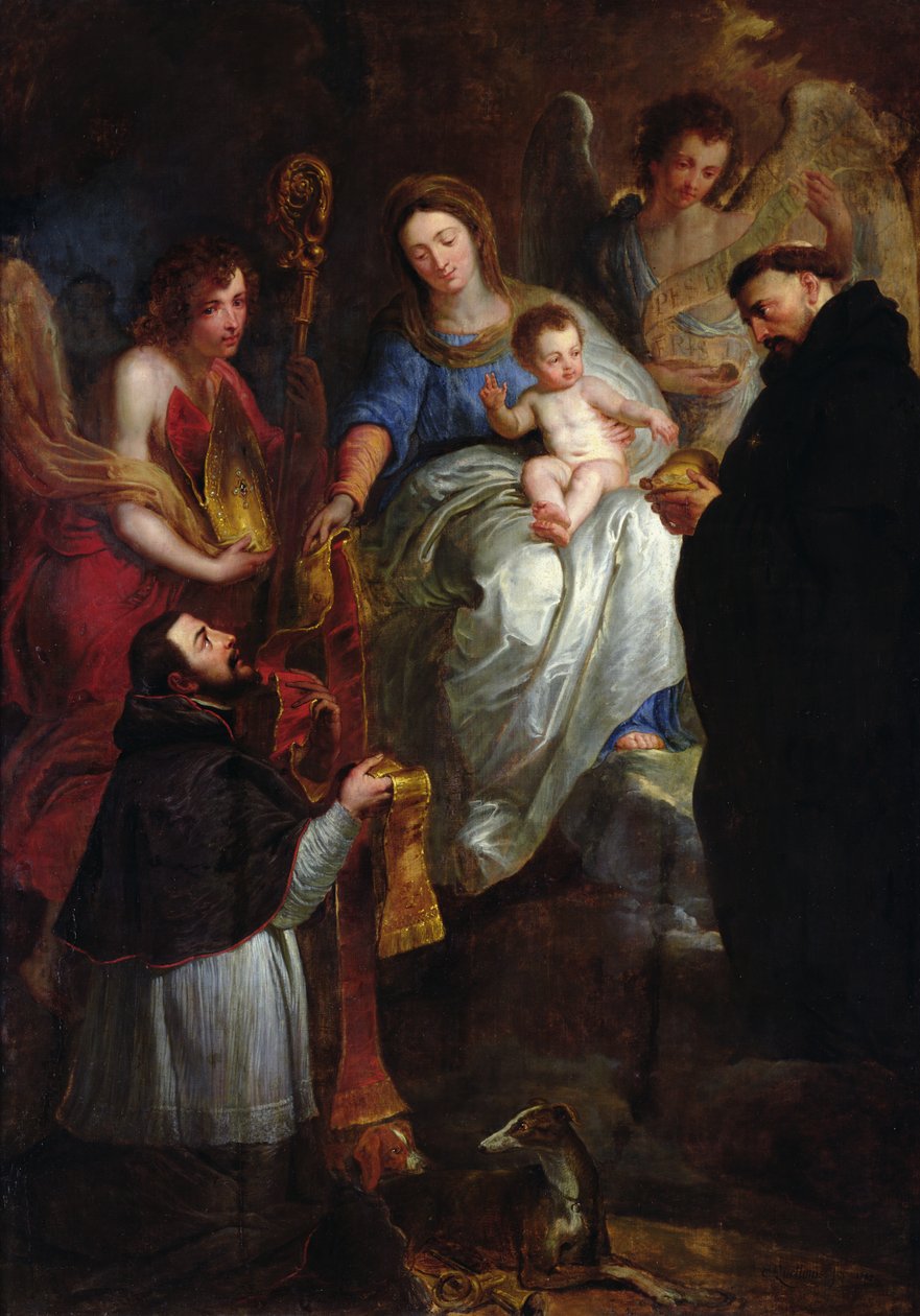 Jomfruen giver en stjal til St. Hubert af Erasmus Quellinus II