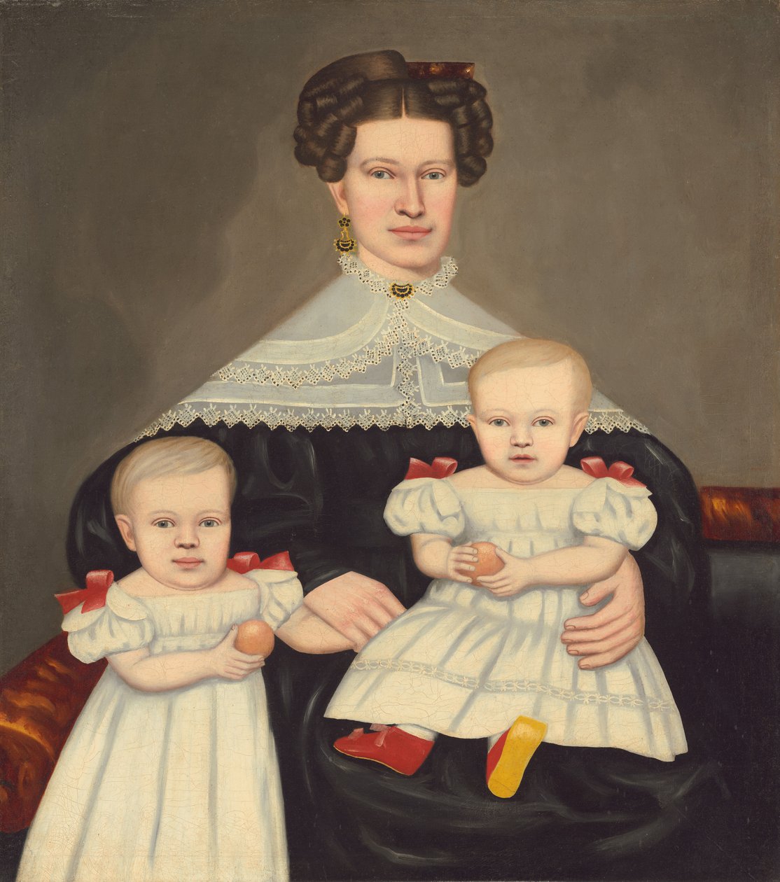Mrs. Paul Smith Palmer og hendes tvillinger, 18351838. af Erastus Salisbury Field
