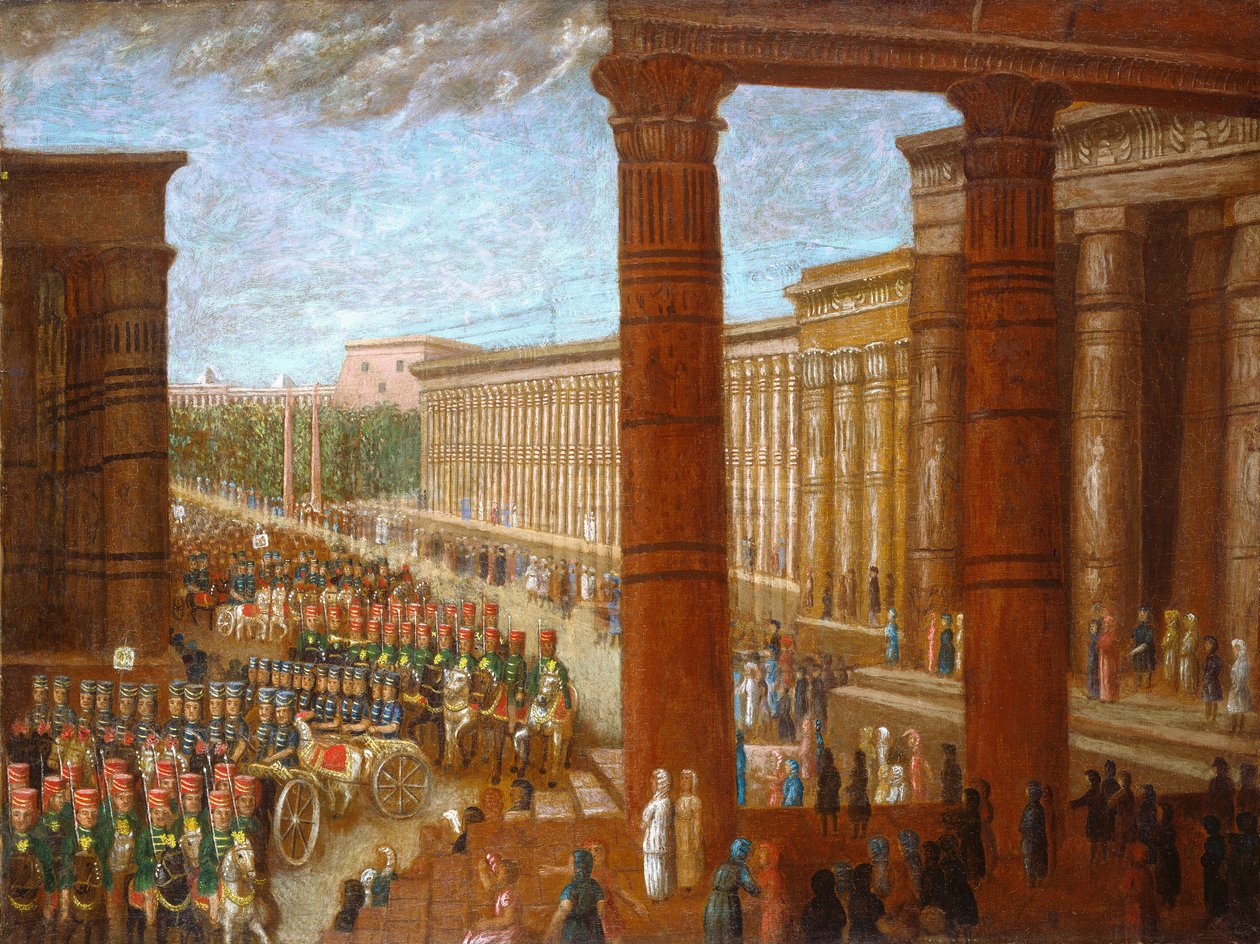Faraos hær marcherer, ca. 1865-1880 (olie på lærred) af Erastus Salisbury Field