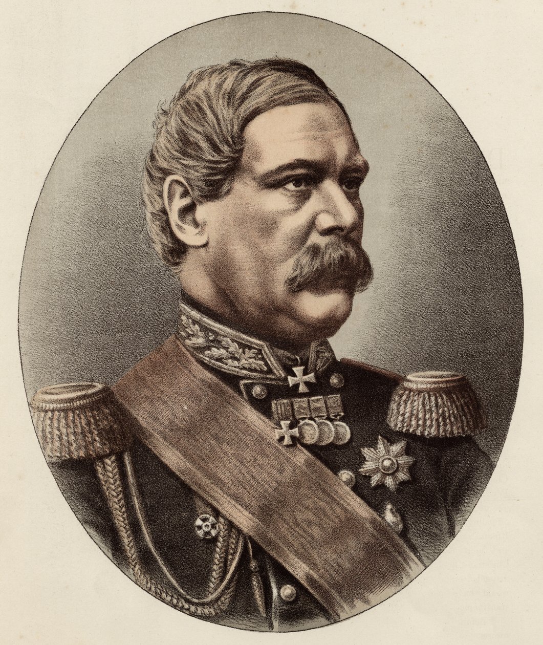 General Francis Edward Todleben (farve litho) af Eraun and Cie