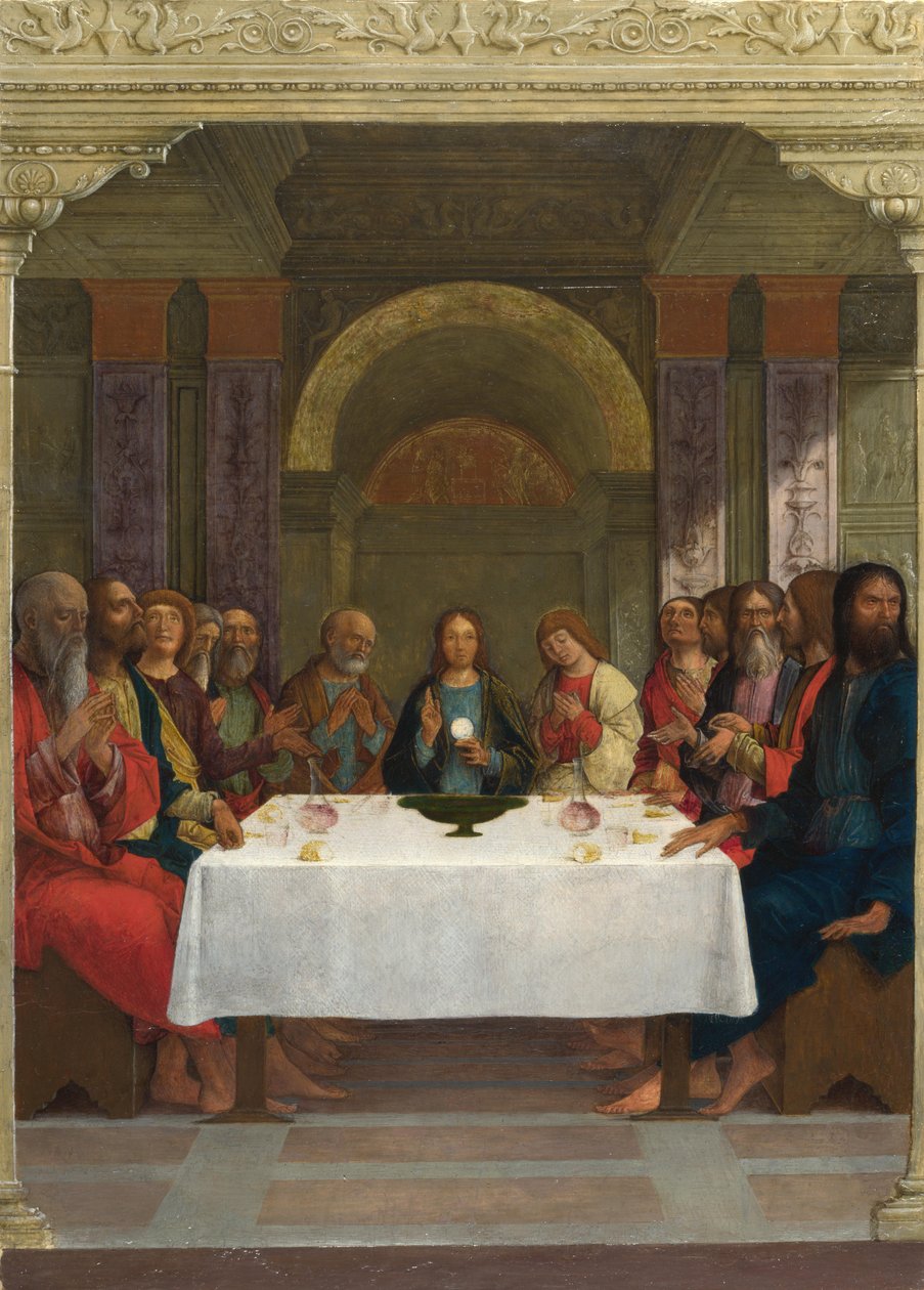 Eukaristiens institution, ca. 1490 (tempera på panel) af Ercole de Roberti