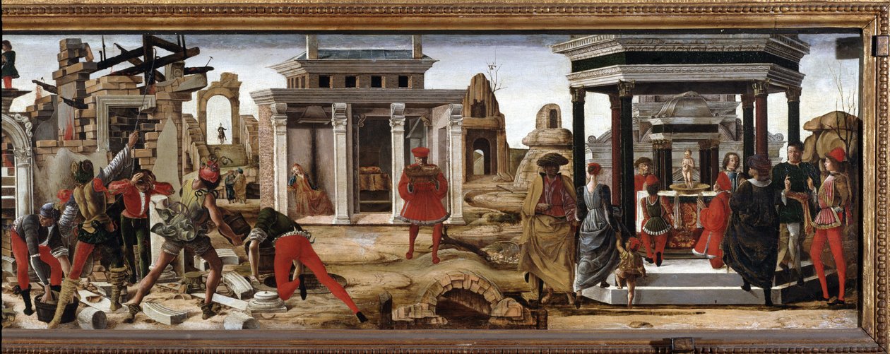 Griffoni Polyptych: Predella med historien om Sankt Vincent Ferrer af Ercole de Roberti