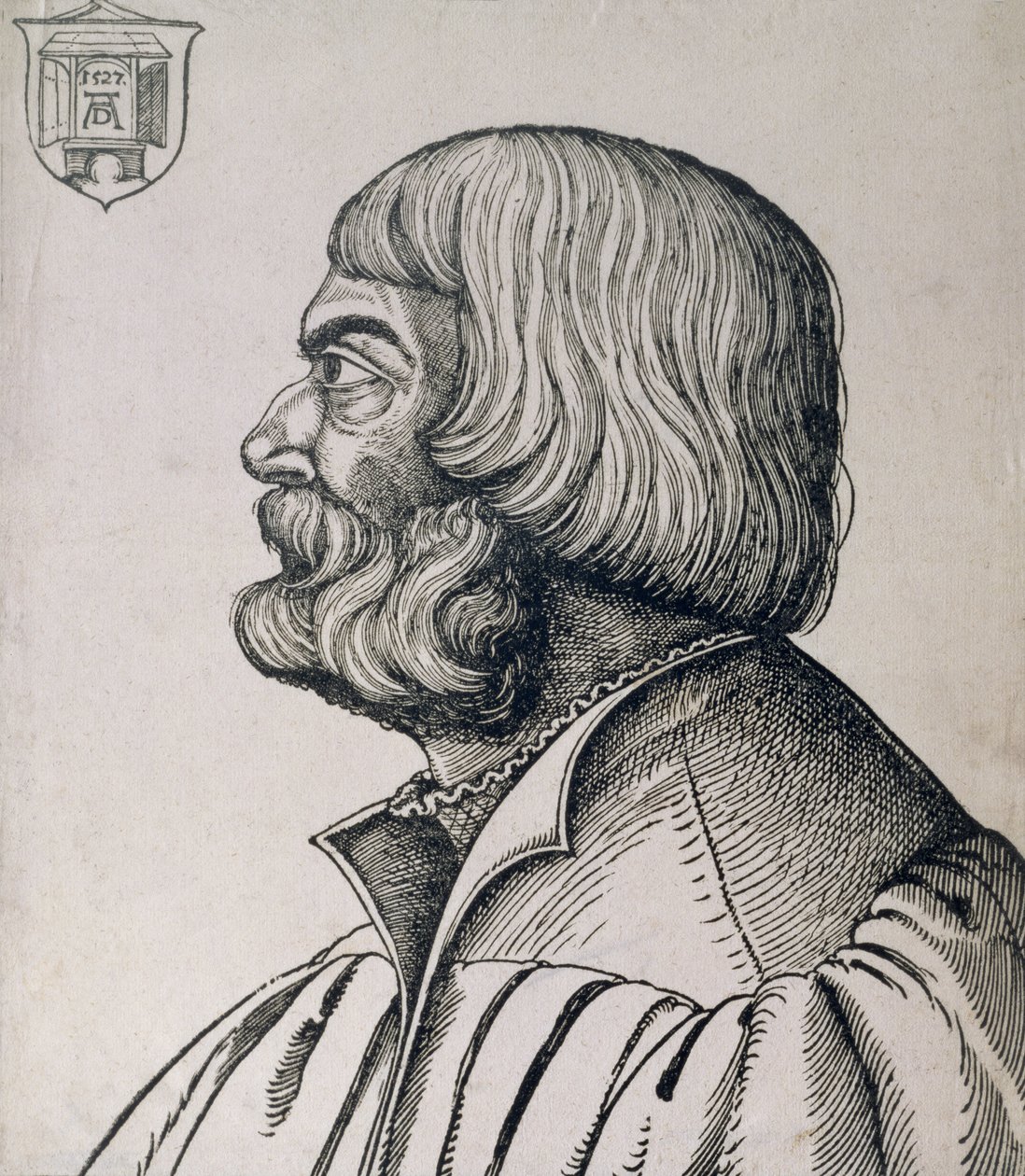 Profilportræt af Albrecht Durer (1471-1528), 1527 af Erhard Schon