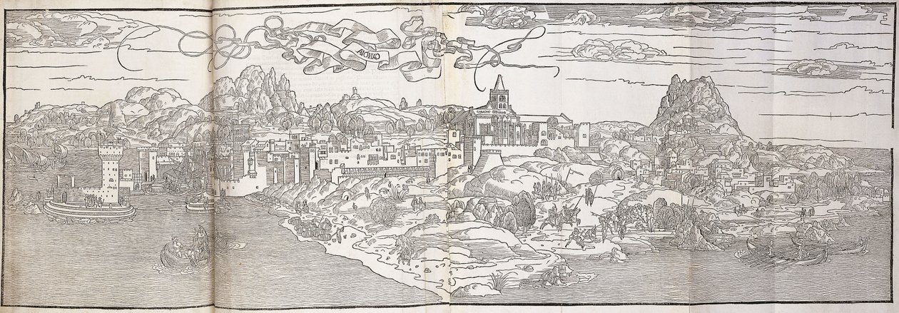 En panoramaudsigt over Candia af Erhard Reuwich