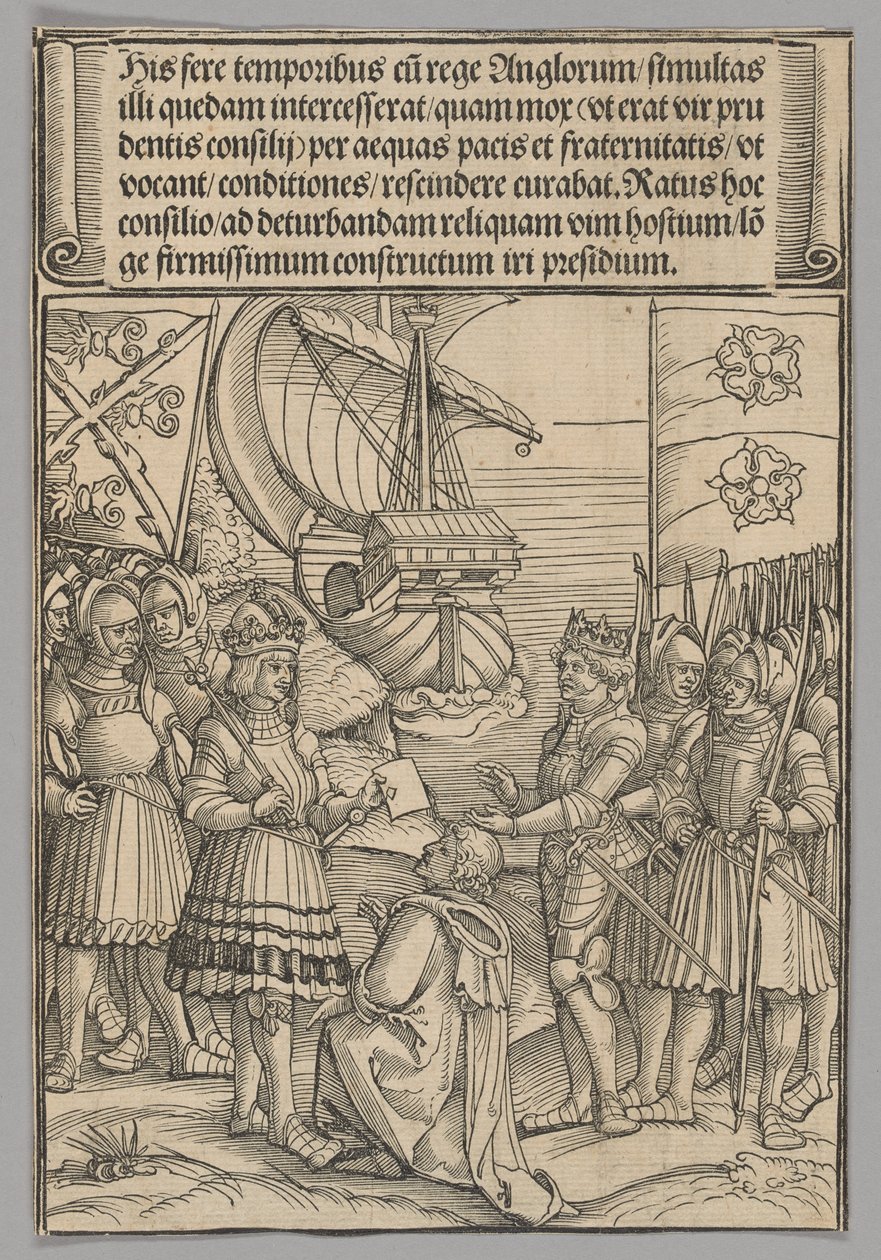 Maximilian og Henry VII af England, plade 11 fra historiske scener fra kejser Maximilian I