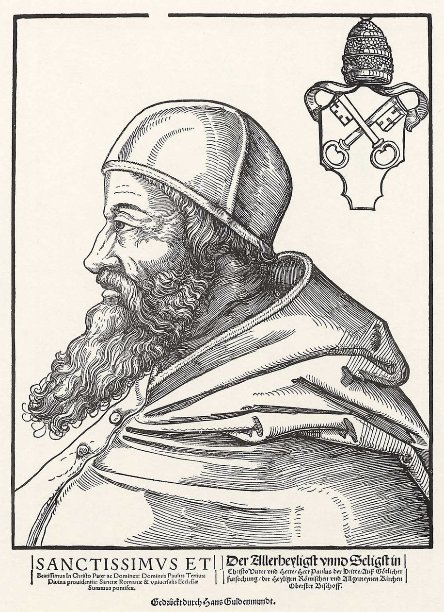 Portræt af pave Paul III Farnese af Erhard Schon