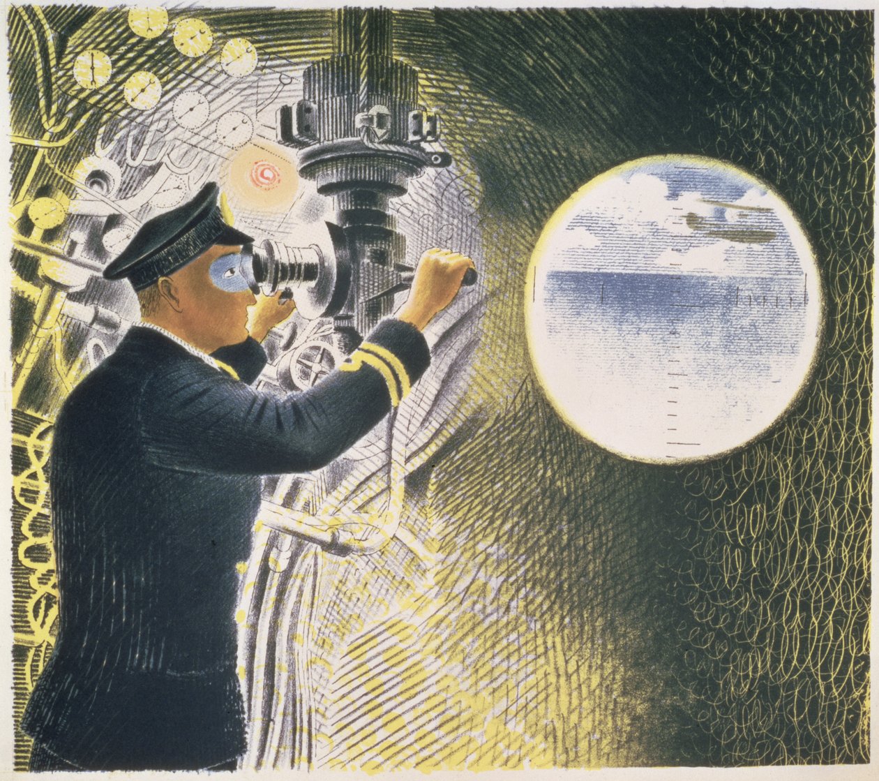 Undervandsbåd af Eric Ravilious
