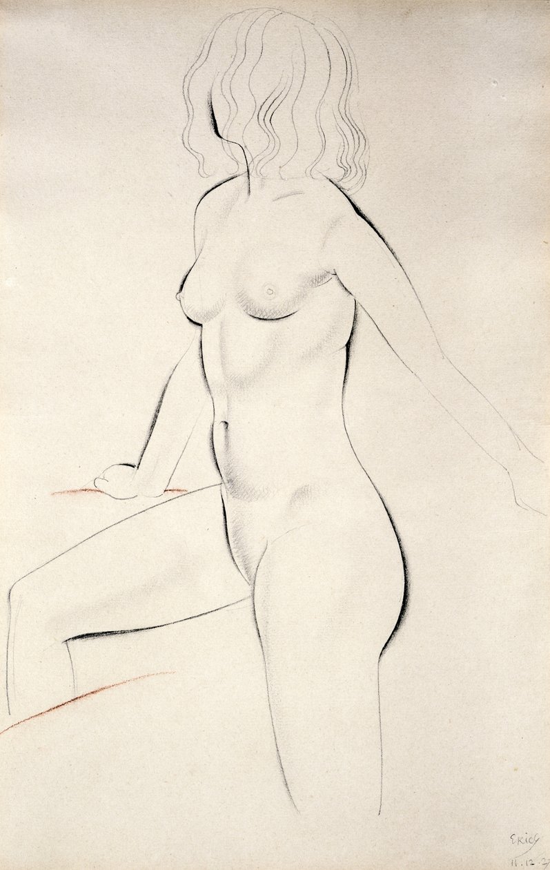 Stående nøgen kvinde af Eric Gill