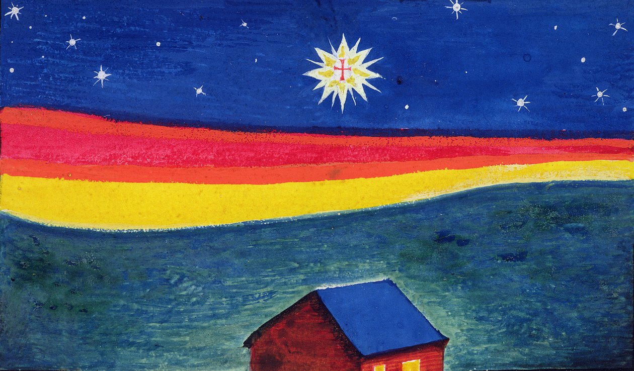 Bethlehemsstjerne, ca. 1912 (akvarel og gouache på papir) af Eric Gill