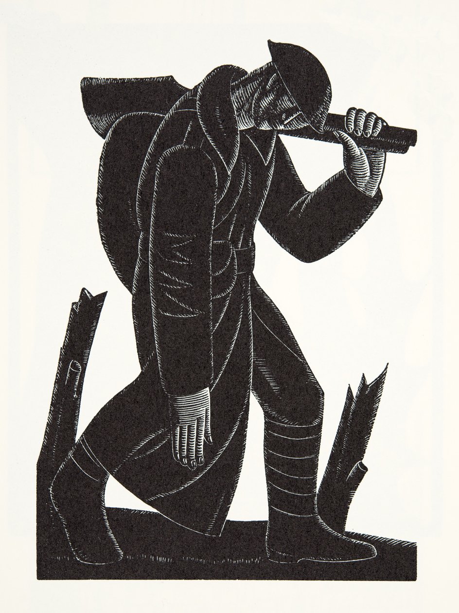 Westward Hoe!, efter en tegning af David James af Eric Gill