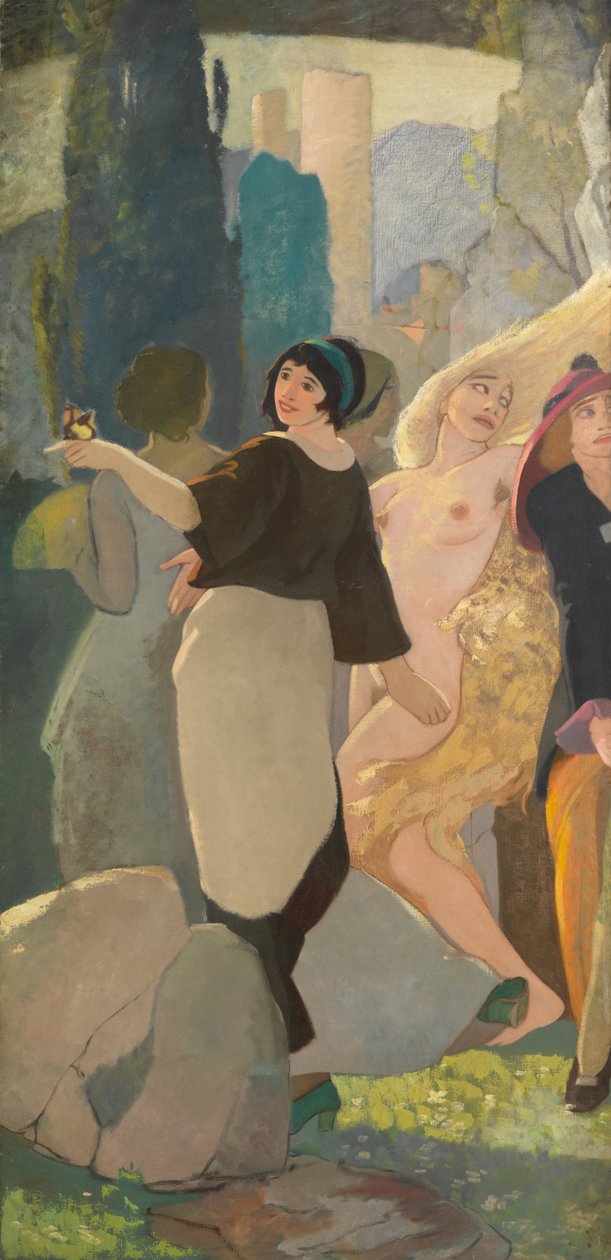 Skønhedens døtre (olier på tre lærreder) af Eric Harald Macbeth Robertson