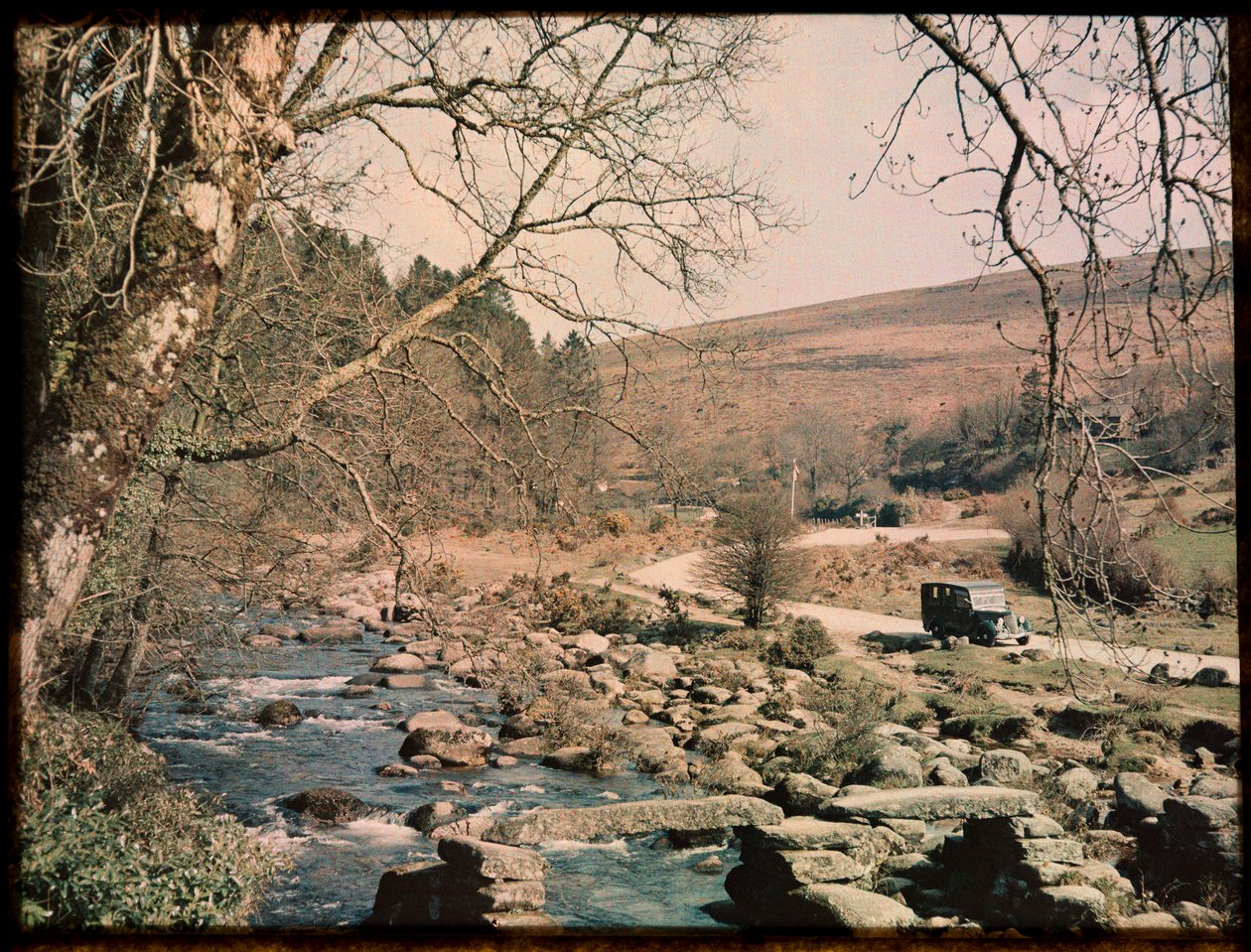Clapper Bridge, Dartmeet, Widecombe in the Moor, Teignbridge, Devon, UK af Eric Maybank