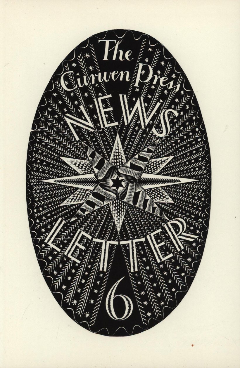 Design til The Curwen Press News-Letter, nummer 6, 1934 (træsnit) af Eric Ravilious
