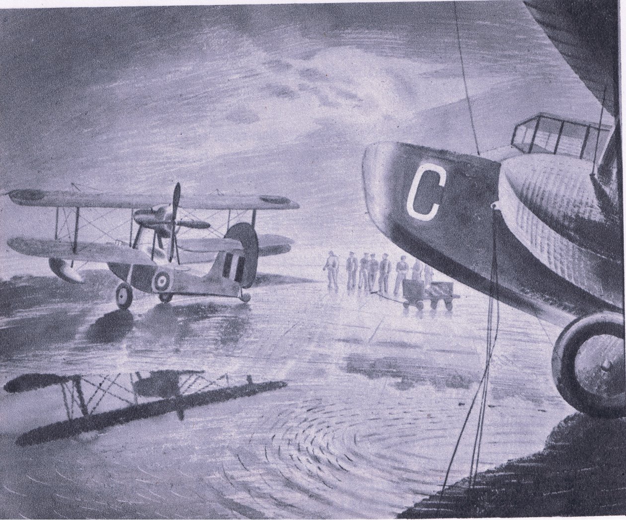 Morning on parade, fra British Adventure udgivet af Collins, 1947 af Eric Ravilious