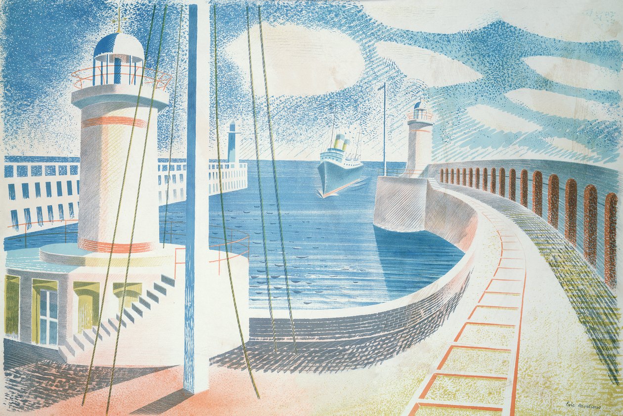 Newhaven Havn af Eric Ravilious