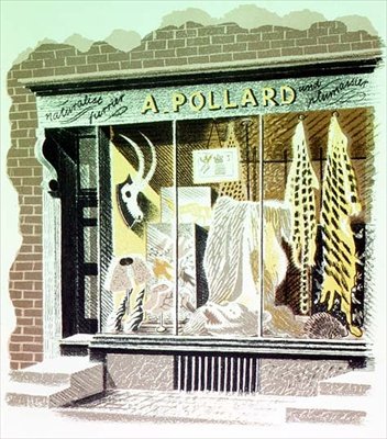 The Furrier, trykt af Curwen Press, fra High Street, af J.M. Richards, udgivet af Country Life, 1938 (sæt med 24) af Eric Ravilious