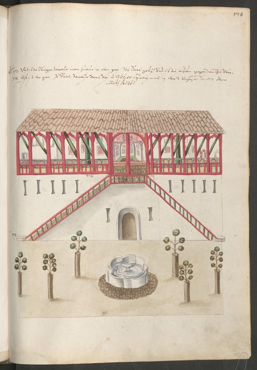 Bygninger i Konstantinopel, hoffet ved paladset, den centrale fløj af Erich Lessing