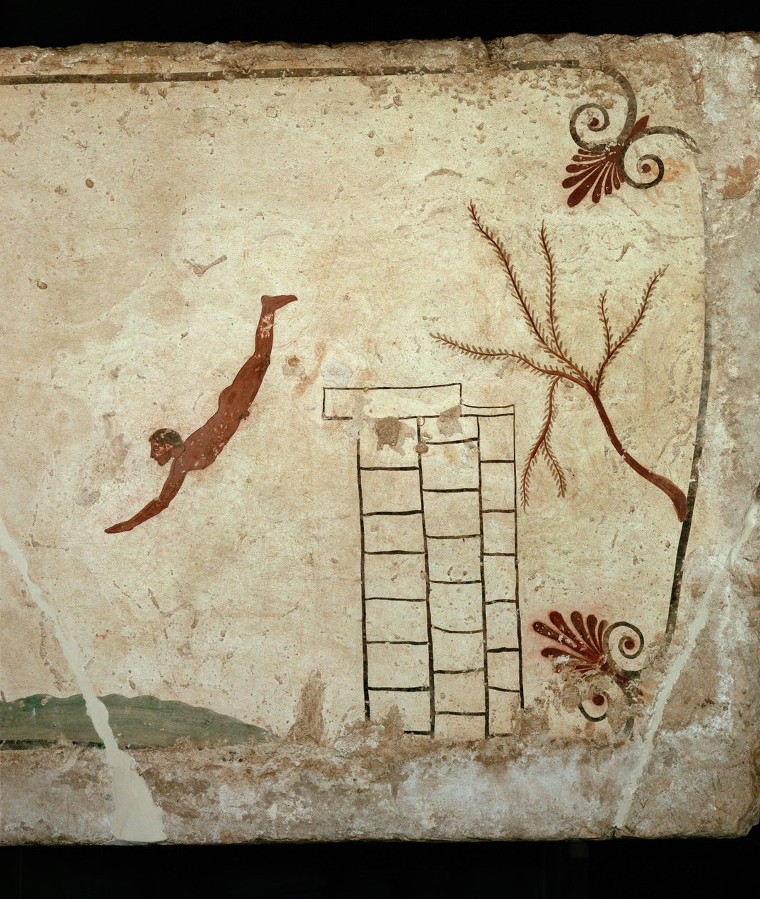 Dykker, der springer fra et tårn ned i havet, en allegori af Erich Lessing