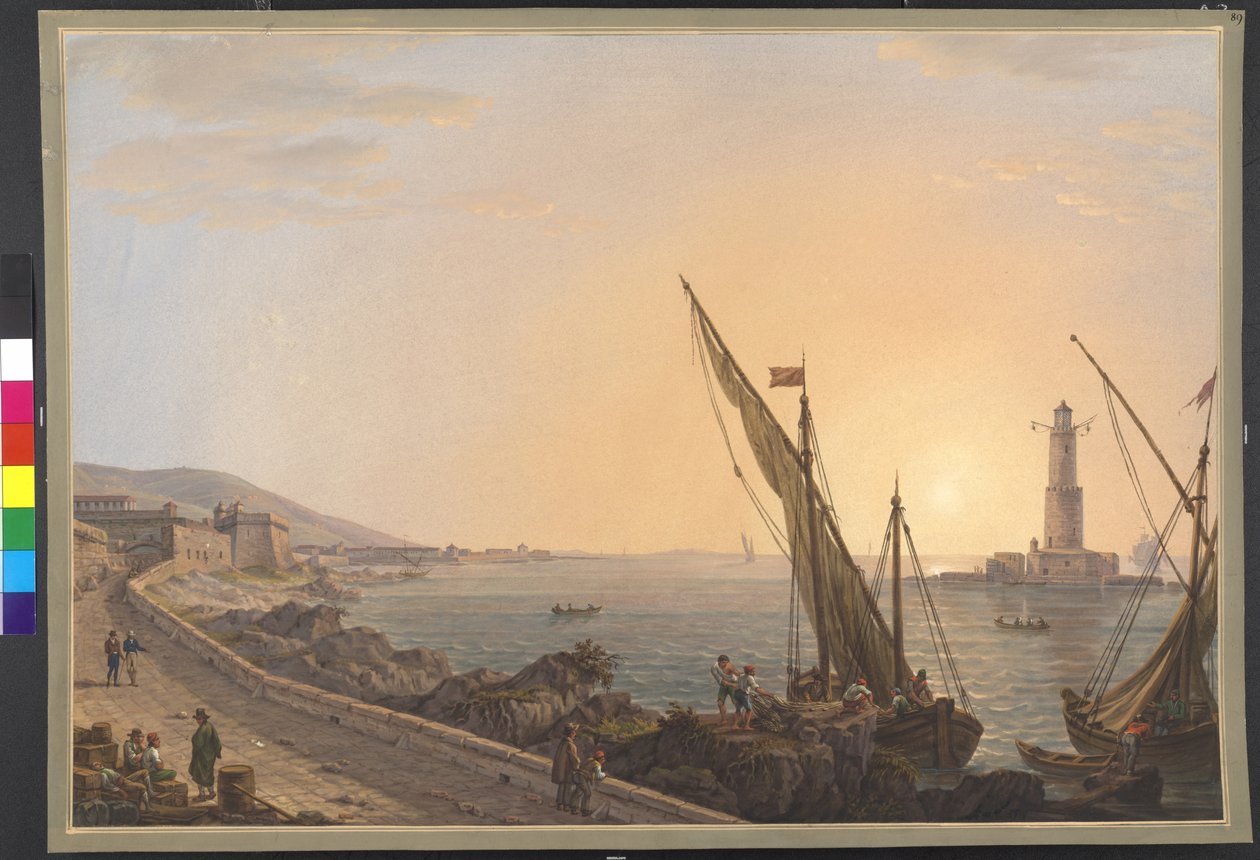 Havn med fyrtårn af Erich Lessing