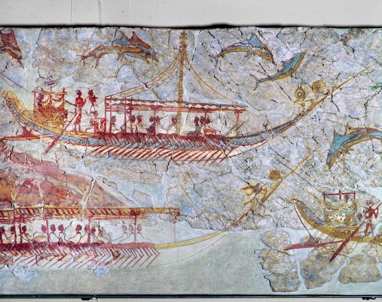 Skibe omgivet af delfiner af Erich Lessing