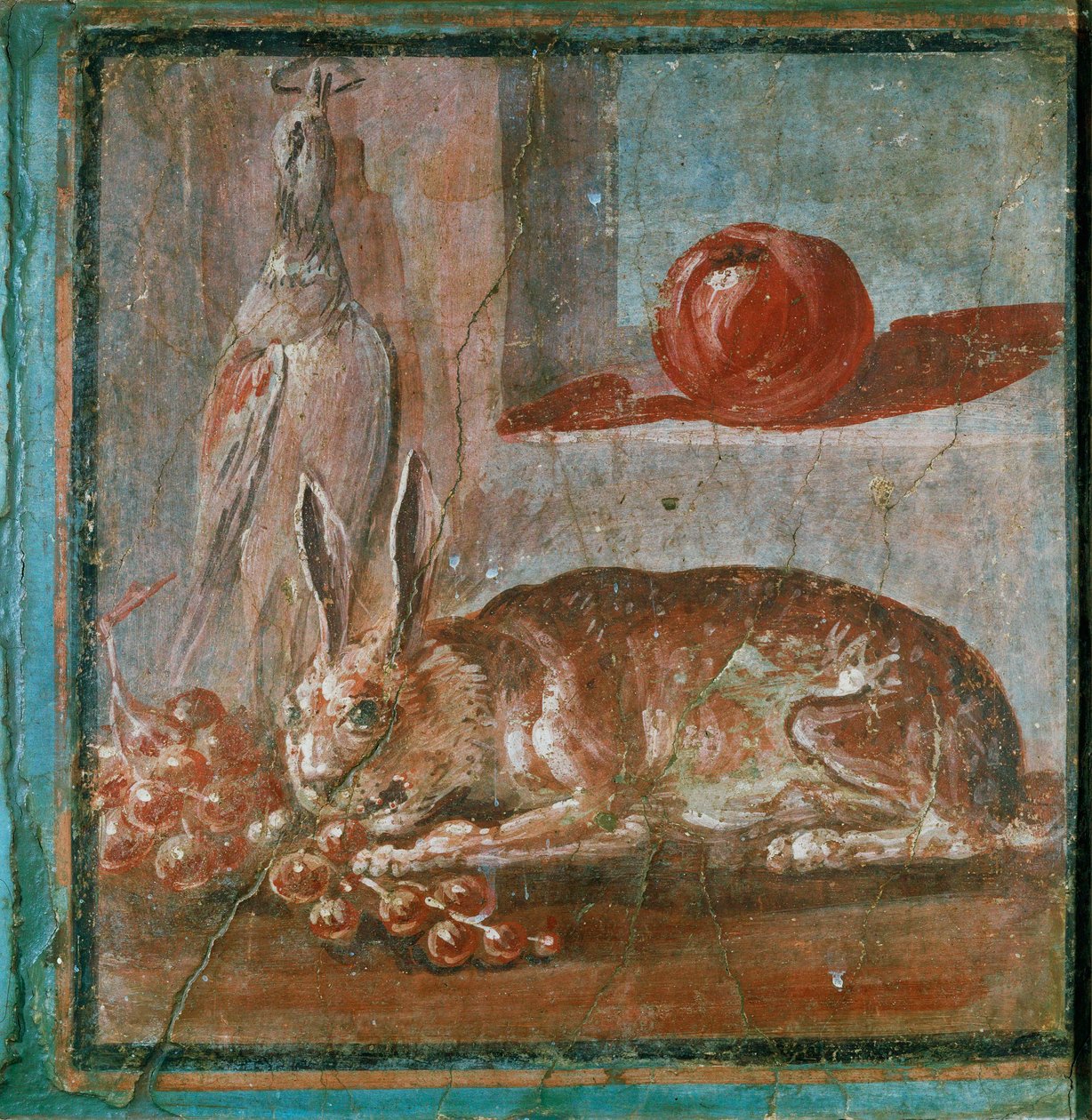 Stilleben med hare og vindruer af Erich Lessing