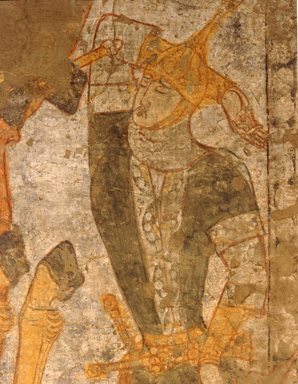 Såret kriger (freskomaleri) af Erich Lessing