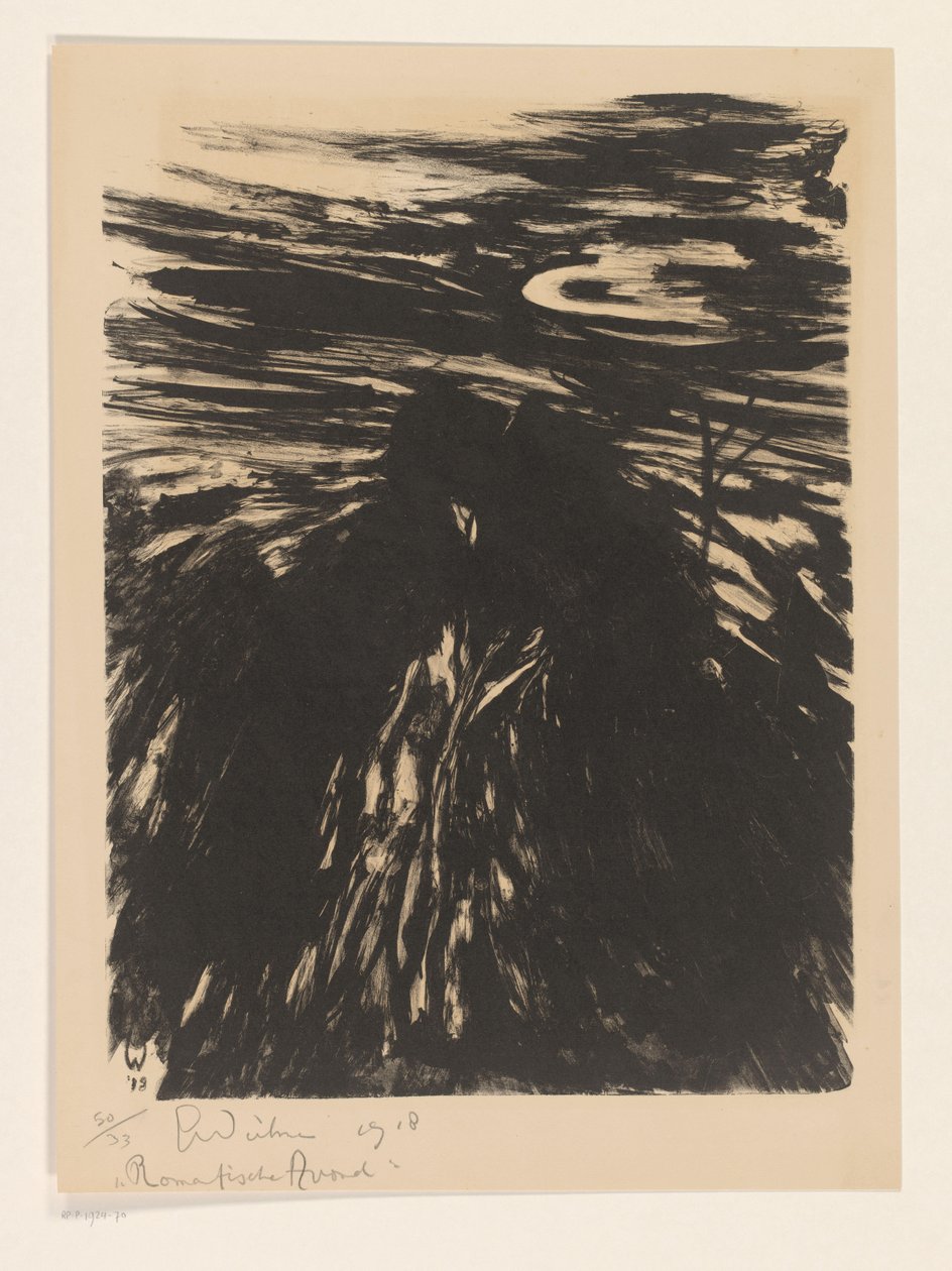 Romantisk aften (original titel på objektet) af Erich Wichmann (signed by artist)