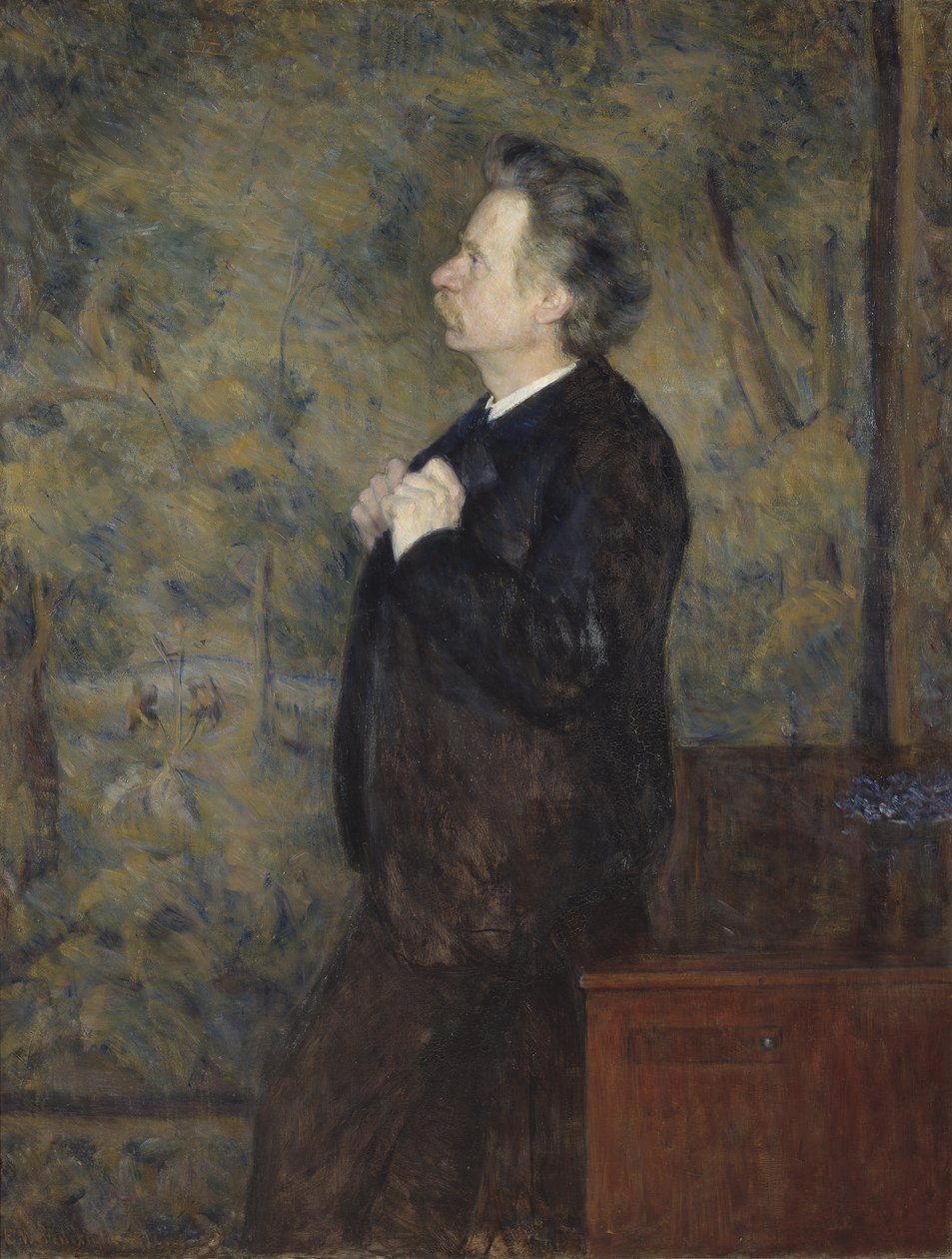 Edvard Grieg, norsk komponist og pianist - Portræt af Edvard Grieg (1843-1907), af Werenskiold, Erik Theodor (1855-1938). Olie på lærred af Erik Theodor Werenskiold
