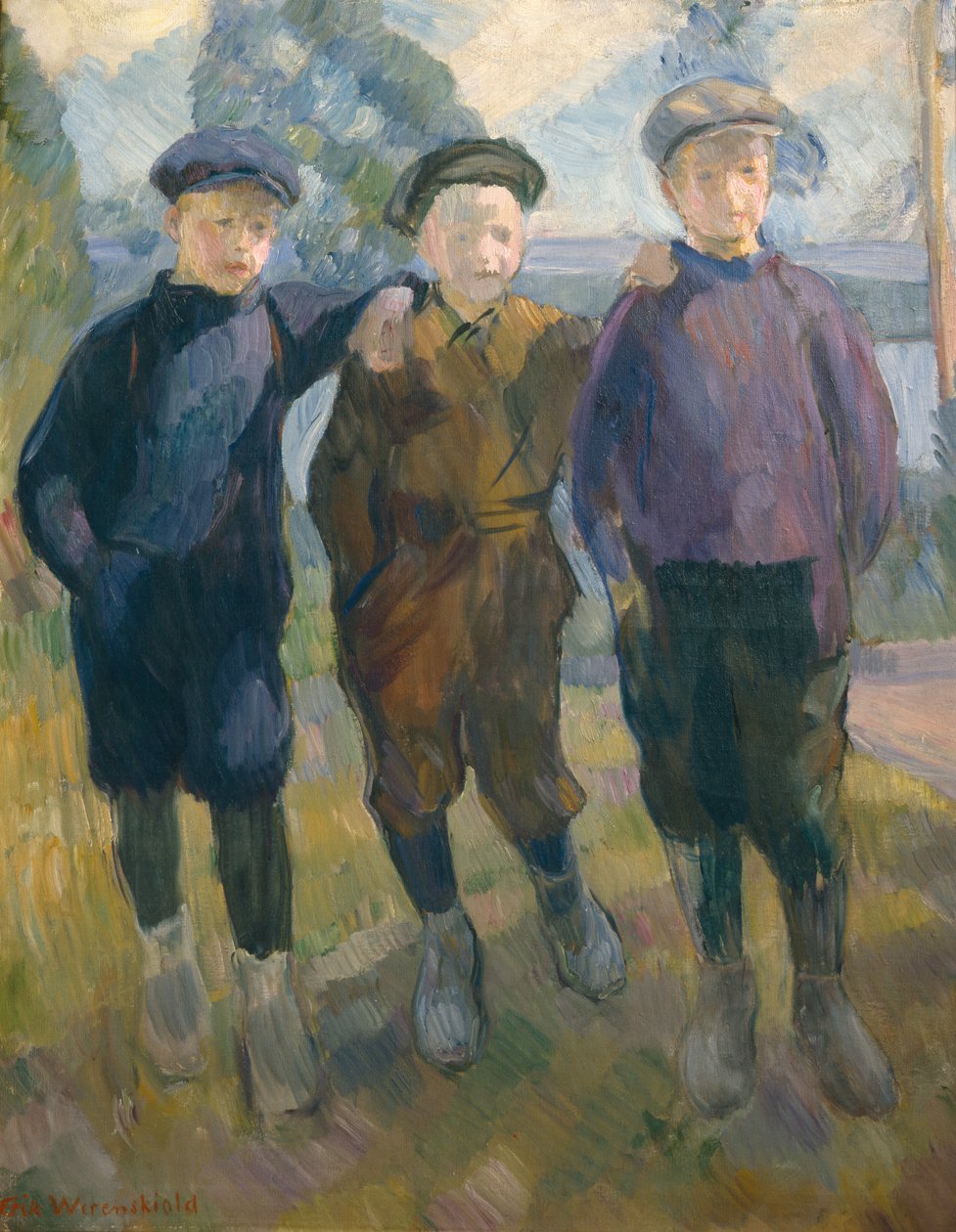 Lysaker Hooligans, ca. 1910 (maleri) af Erik Theodor Werenskiold