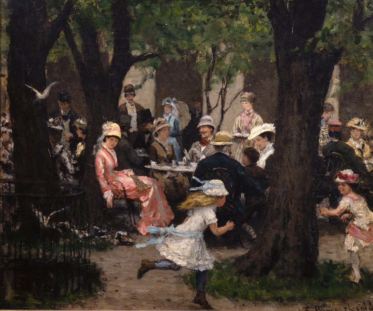 Park Scene, München (maleri) af Erik Theodor Werenskiold