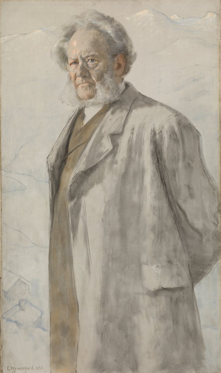 Portræt af Henrik Ibsen 1828-1906, 1895. af Erik Theodor Werenskiold
