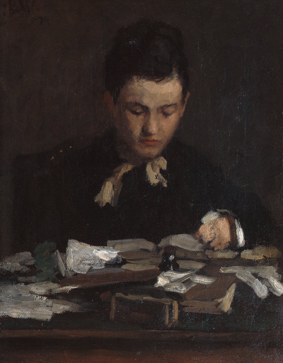 Læsende ung pige af Erik Theodor Werenskiold