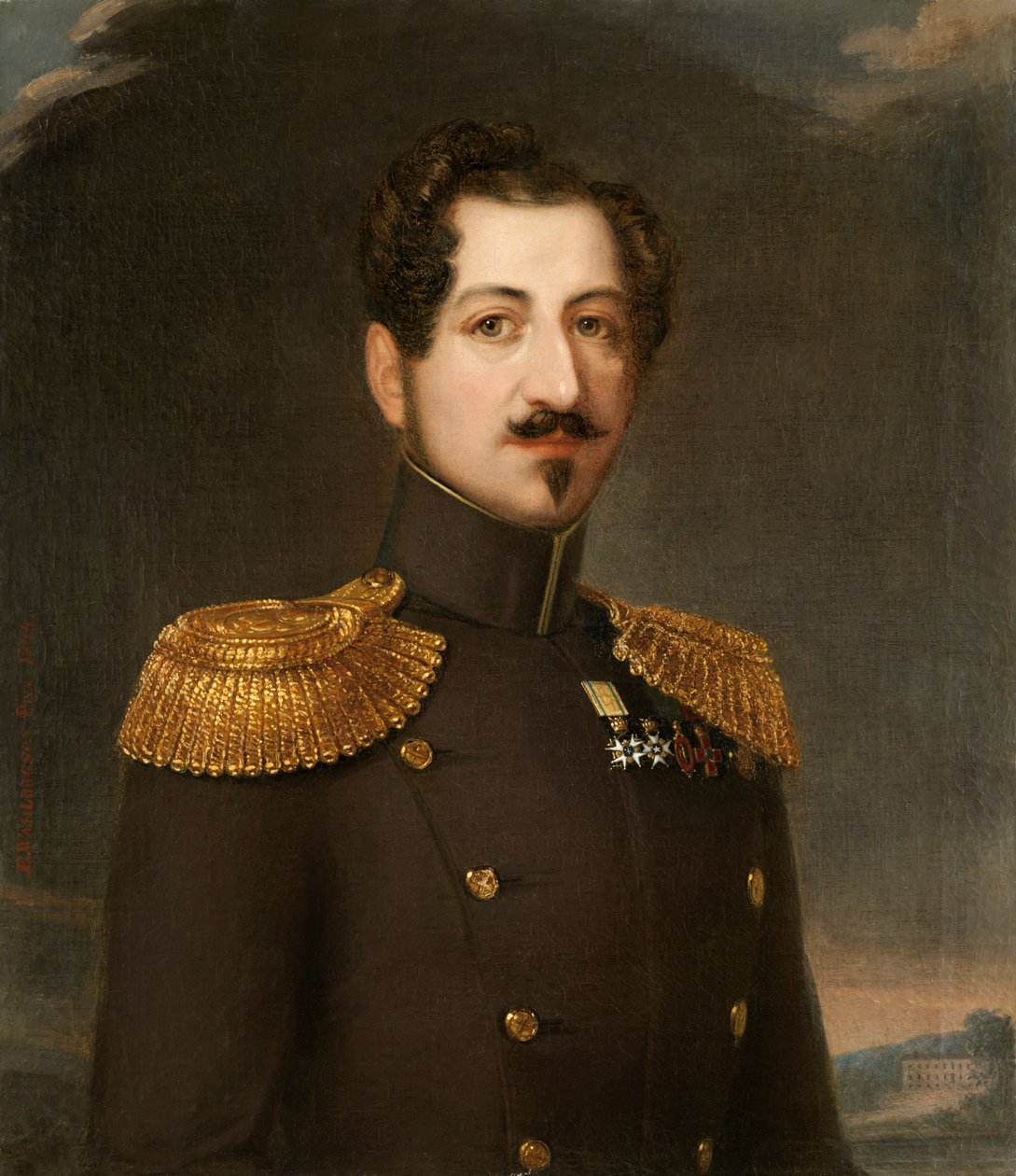 Portræt af Oscar I 1799-1859, konge af Sverige og Norge, 1844. af Erik Wahlbergson