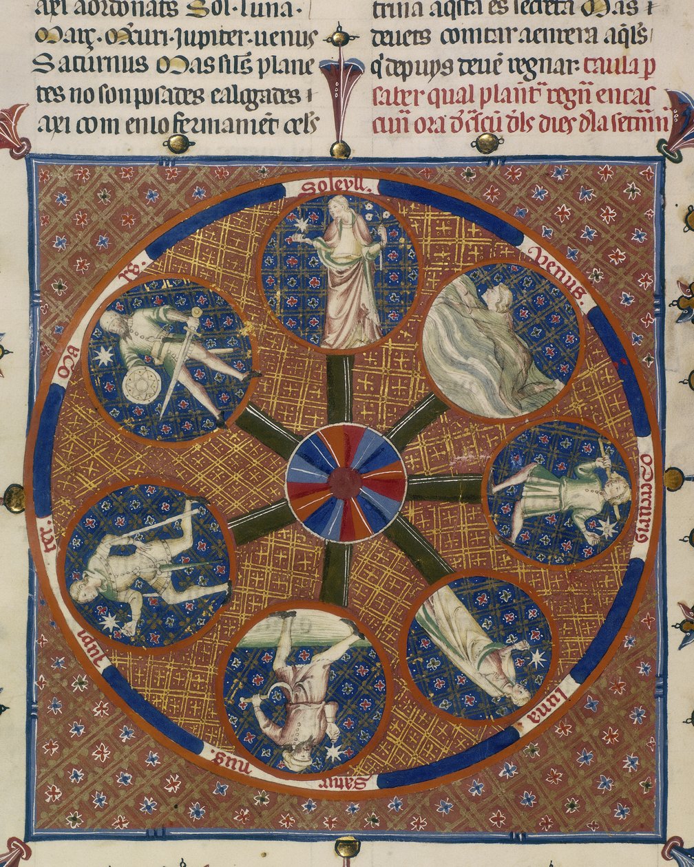 Yates Thompson 31 fol.70v Medallions of the Seven Planets, fra 