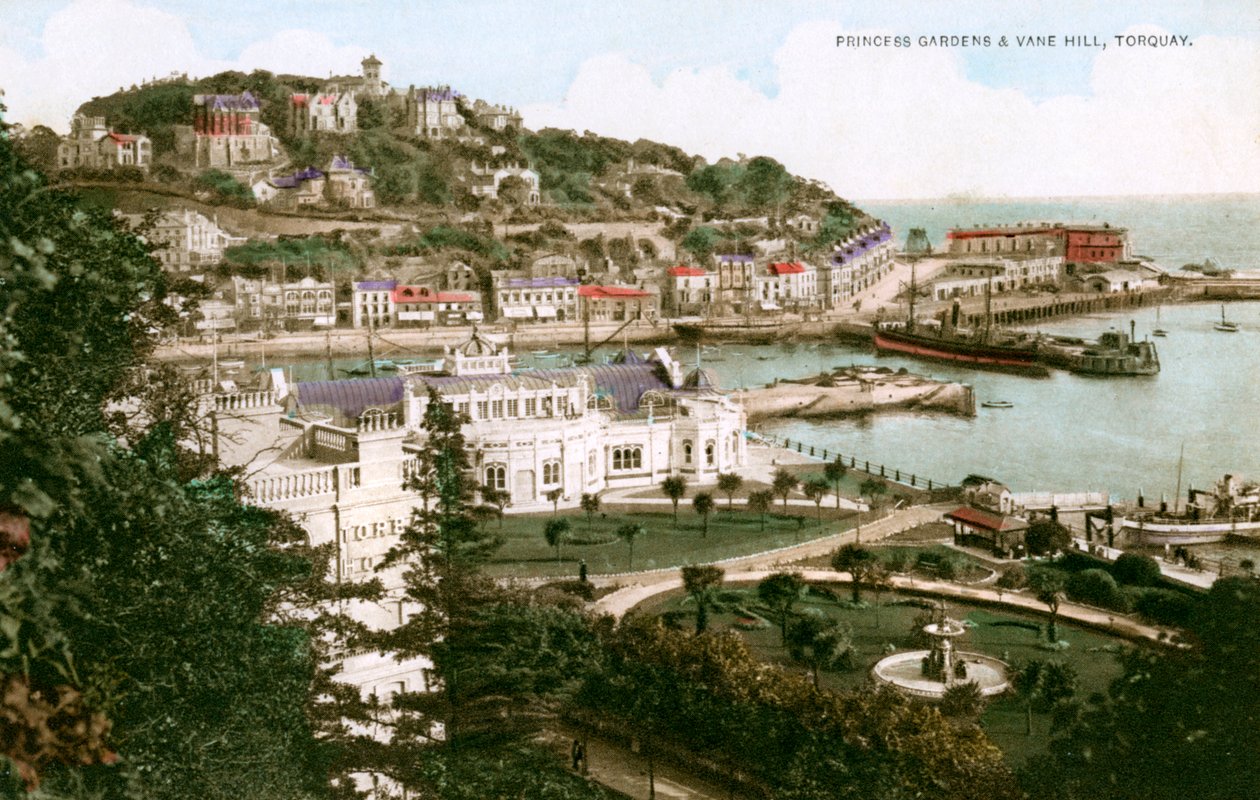 Princess Gardens og Vane Hill, Torquay, Devon, begyndelsen af det 20. århundrede. af Ern Bishop